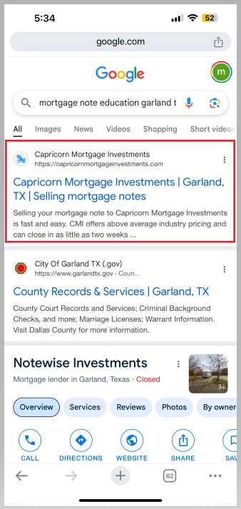 Google Search Results